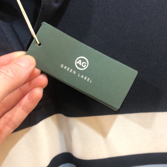 NEW AG Adriano Goldschmied Green Label Polo Golf Shirt Striped - Picture 4 of 7